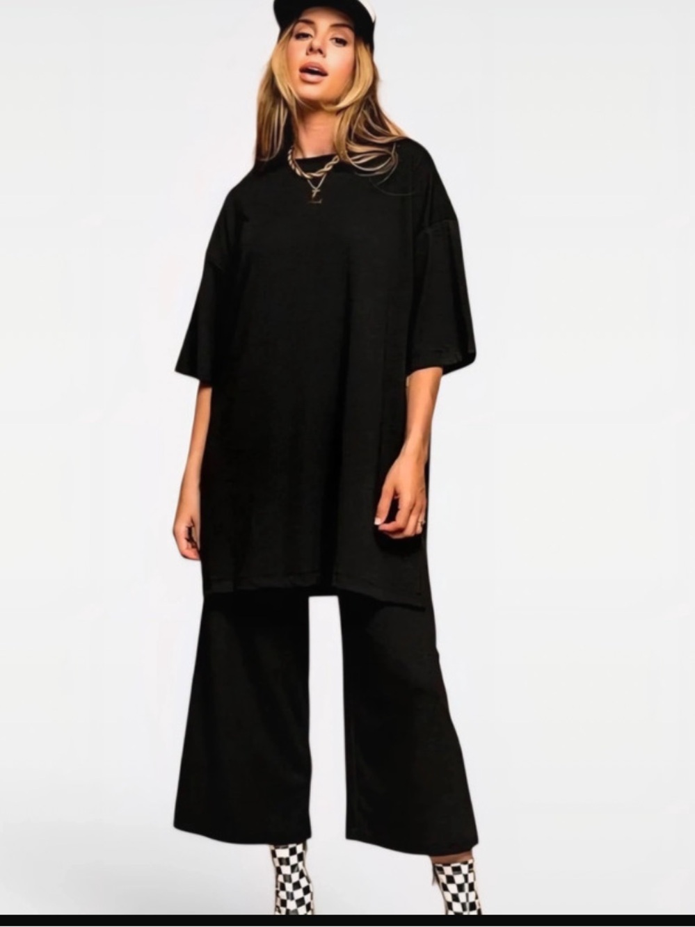 Dressed in Lala Relaxed Black Wide-Leg Pants & Tunic Set -